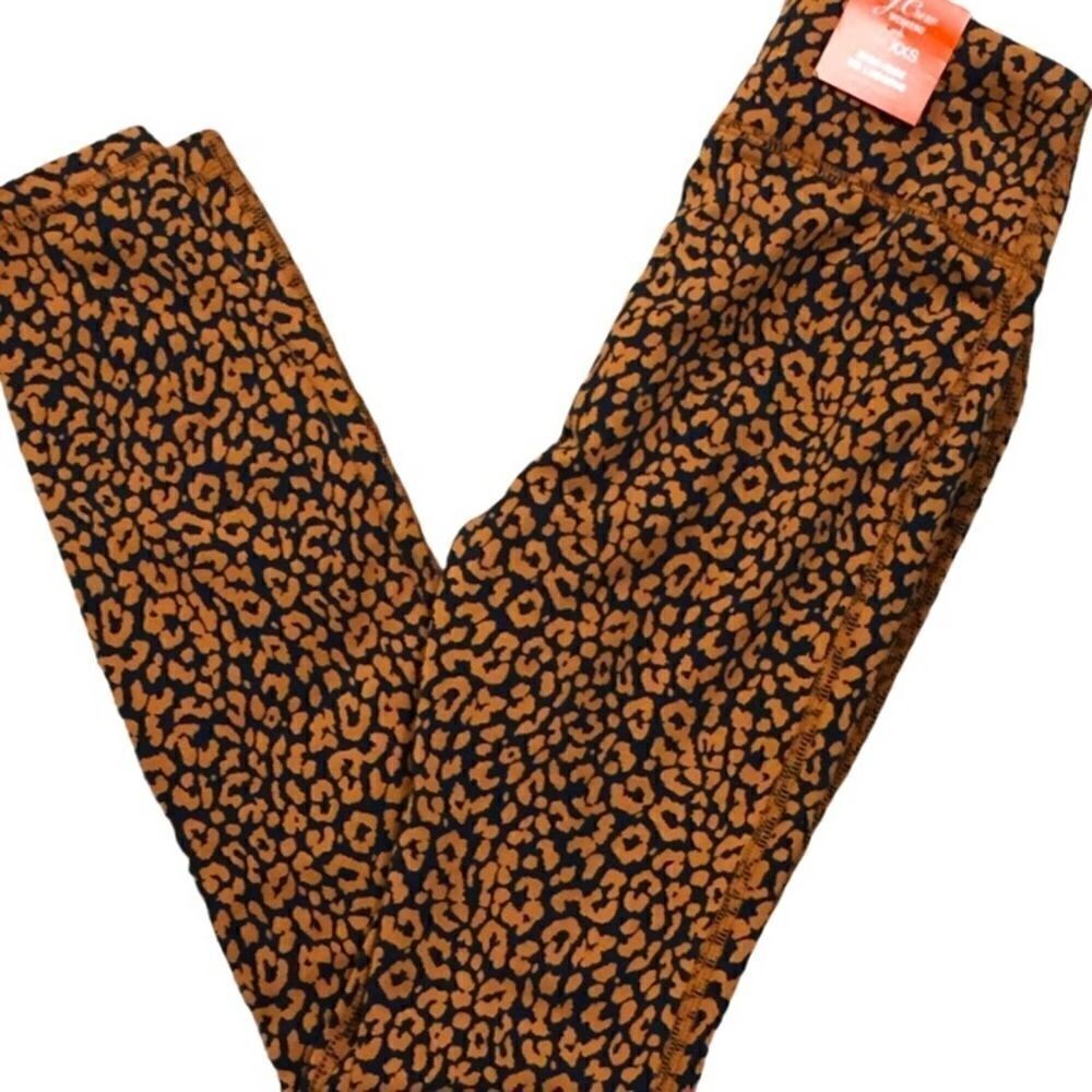 J. CREW WEEKEND 7/8 Leggings Women’s SZ XXS High Rise Leopard Print Stretch NEW